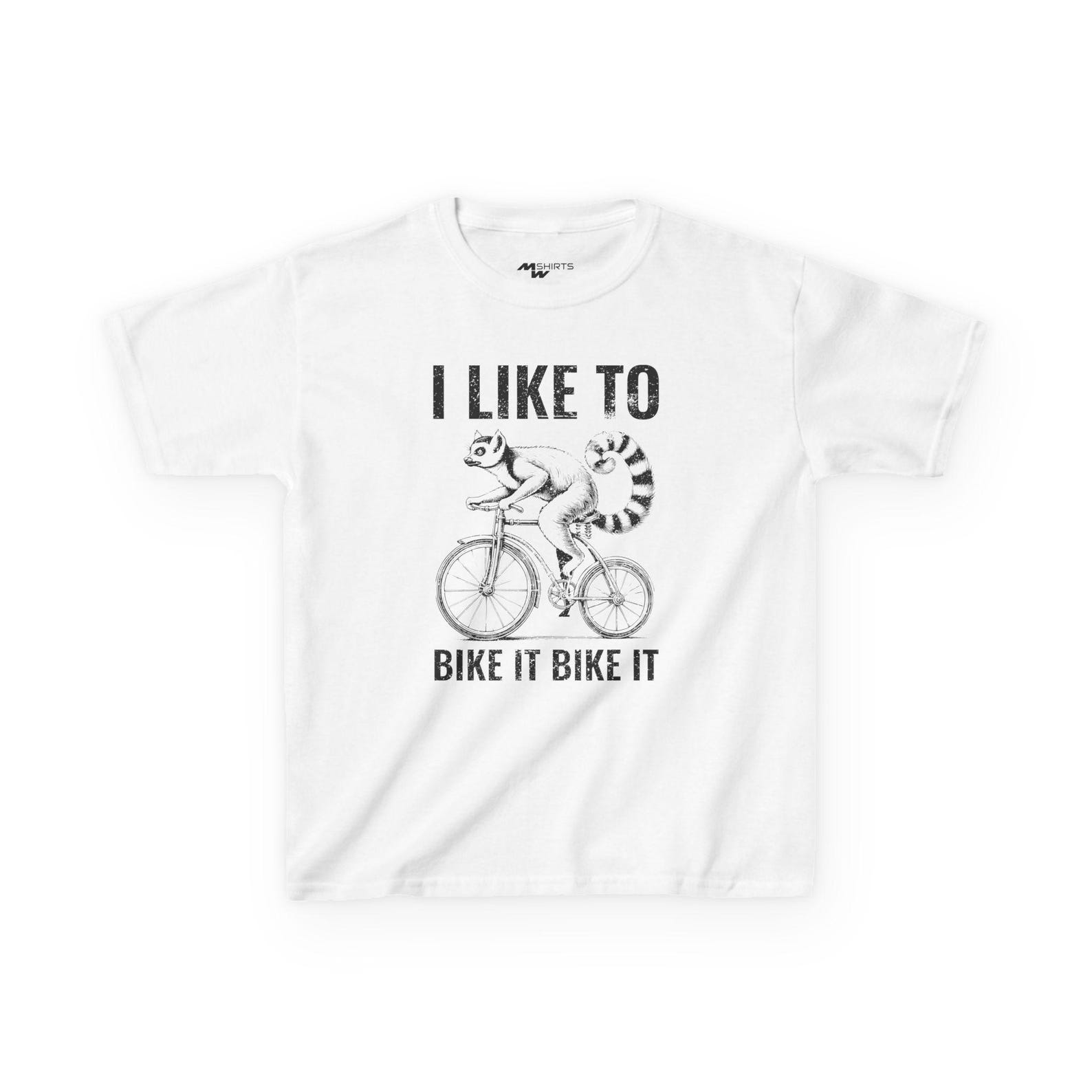 Kids Lemur Bike Riding Tee: Vintage Graphic Children s T-Shirt M