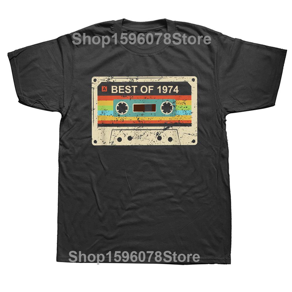 1974 Limited Edition Morsom 48-årsdag Grafisk T-skjorte Herre Sommerstil Mote Korte Ermer Streetwear T-skjorter