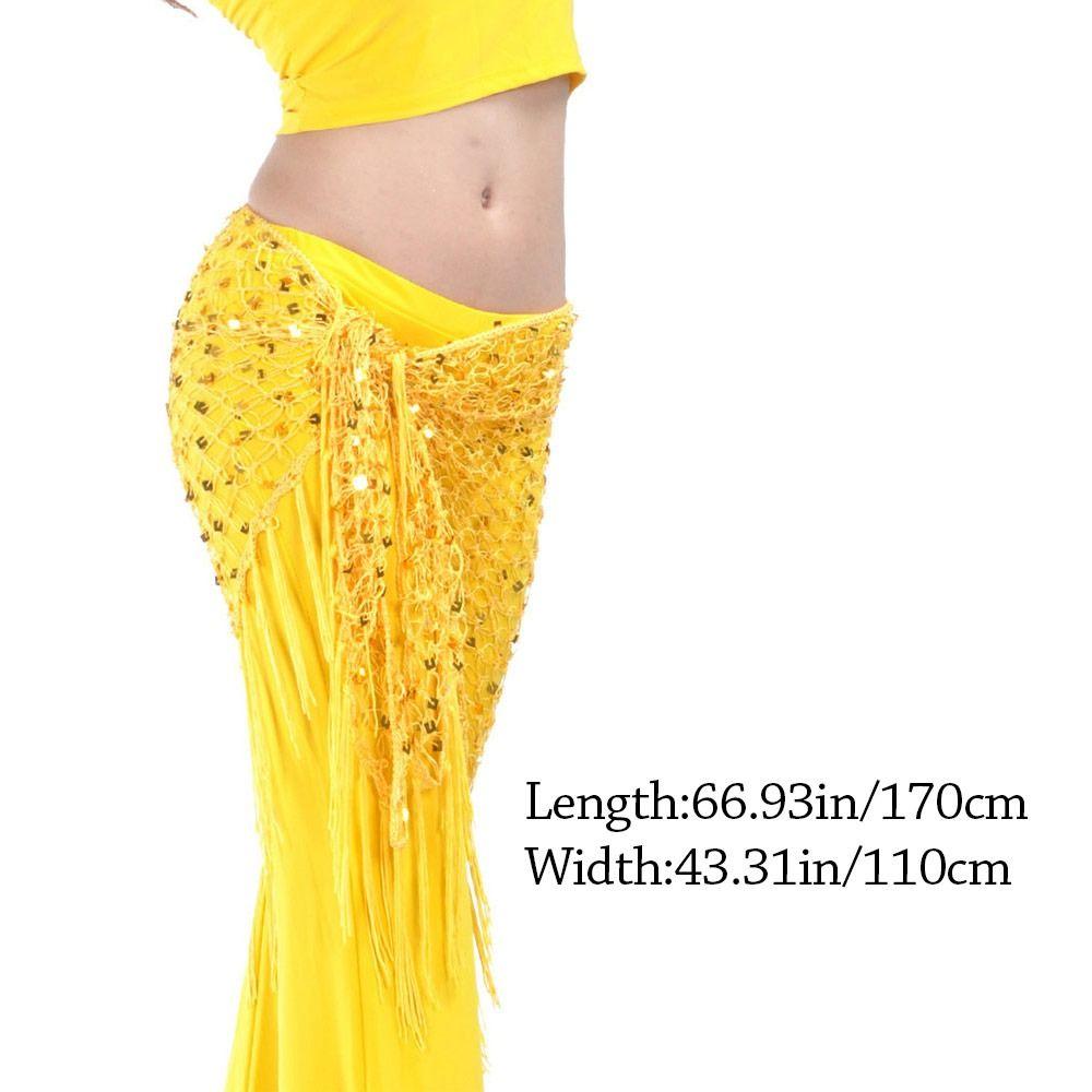 Fashion Tassel Belly Dance Hip Scarf Sequins Bohemian Waist Chain Crochet Dancer Skirt Show Costumes