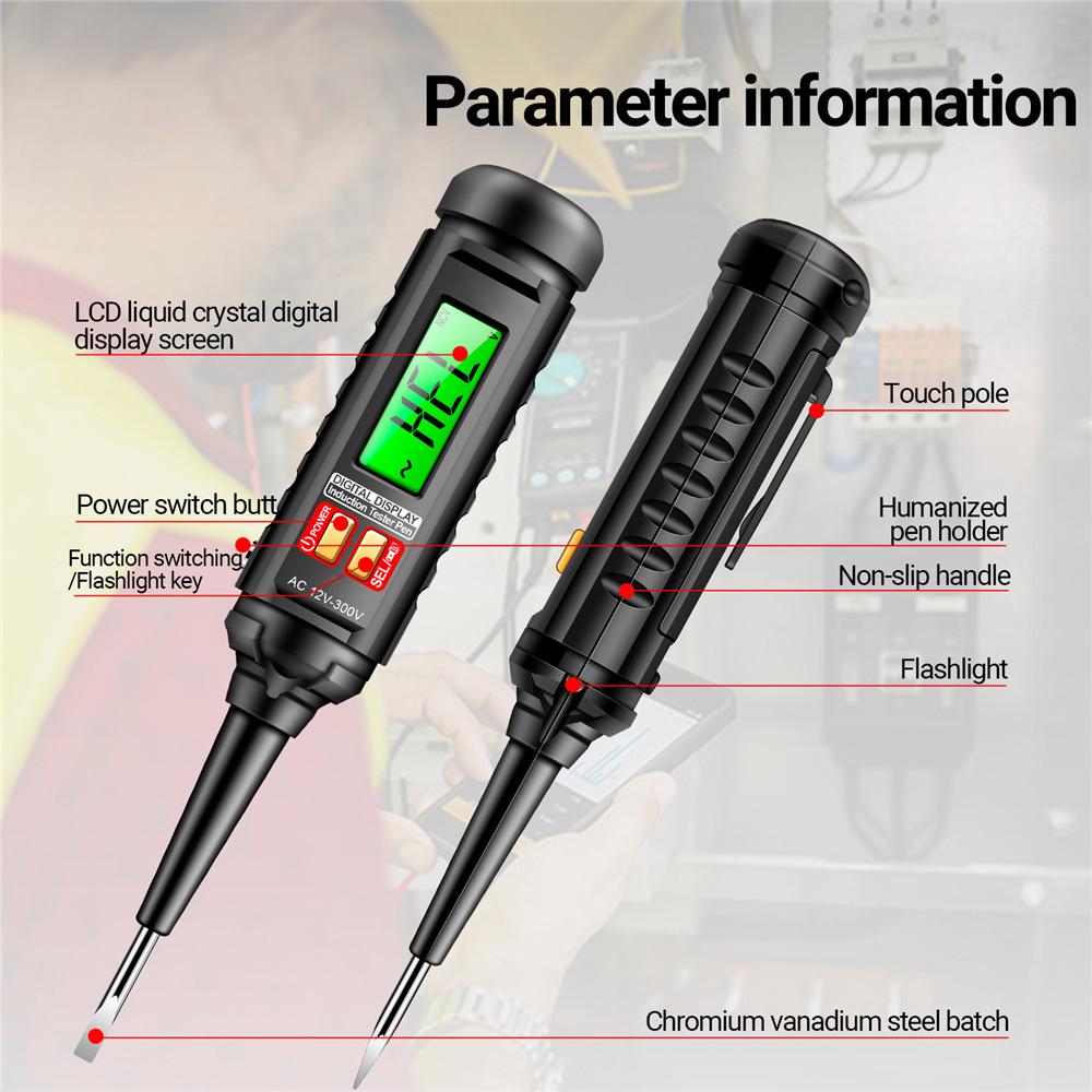 AC12-300V Non-contact Voltage Tester Pen Induction Digital Power Detector Pencil Intelligent Electric Screwdriver Probe Circuit