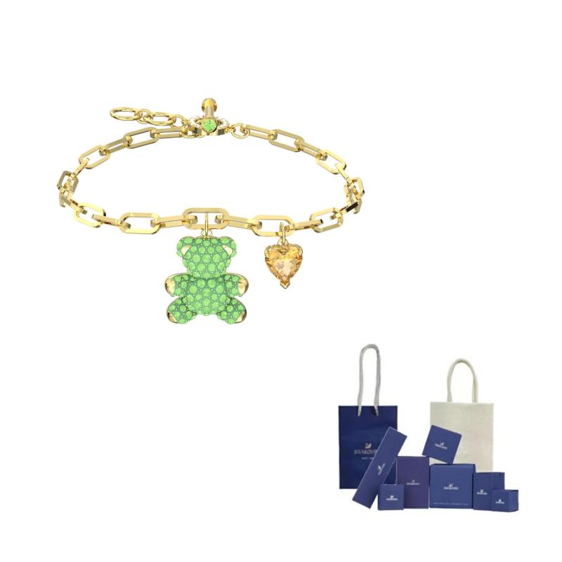 Swarovski Teddy Bracelets Womens Green F-Original Brand Box And Bag (Color Random)