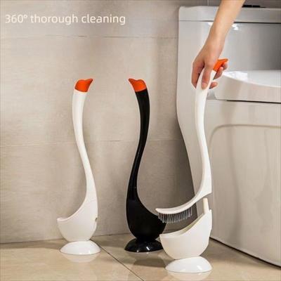 With Long Handle Toilet Brush Cute Swan Shape Toilet Bowl Cleaner  Bathroom Accessories