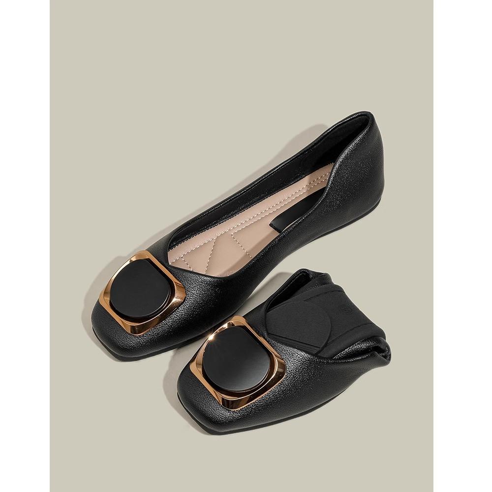 Doudou Shoes 2025 New Female Soft-soled Comfortable Lazy Shallow Mouth Flat-soled Single Shoes Retro Fairy Grandma Spring and Autumn