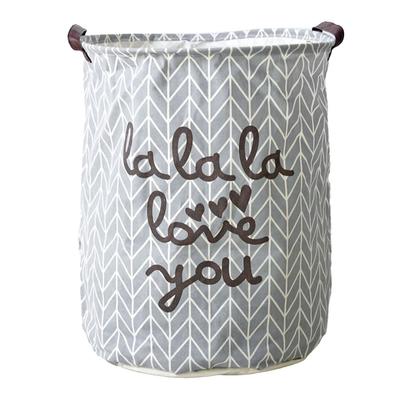 Laundry Basket Cotton Linen Foldable Round Dirty Clothes Storage Bag Folding Laundry Hamper for