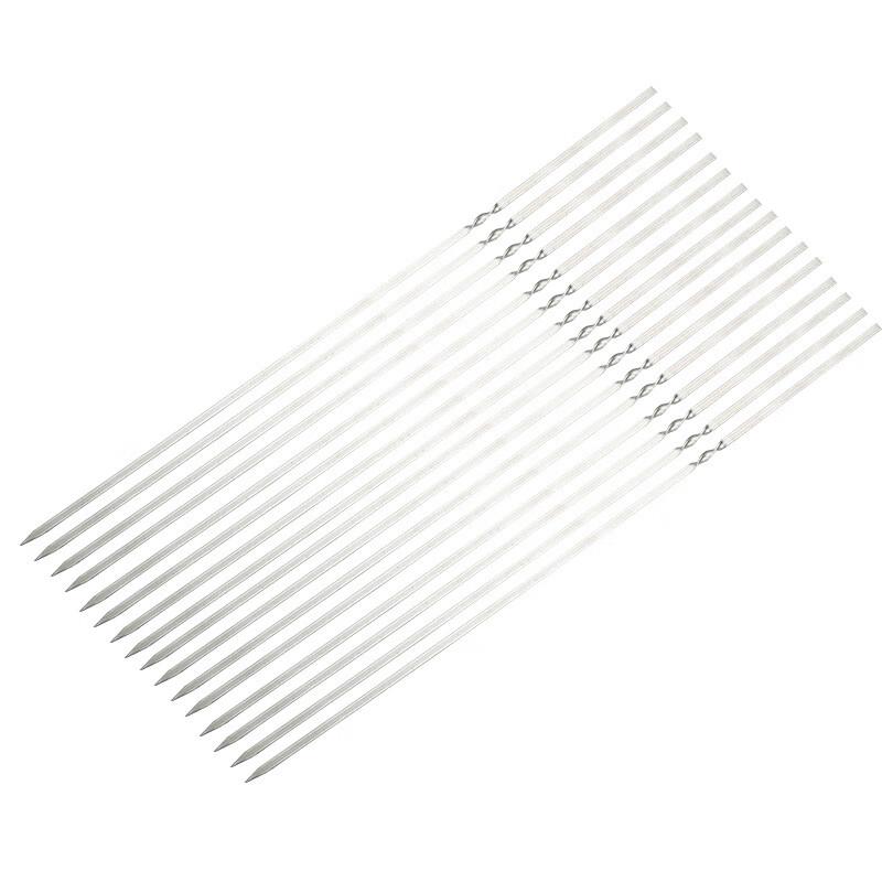 ZISIZ Stainless Steel Flat BBQ Skewers