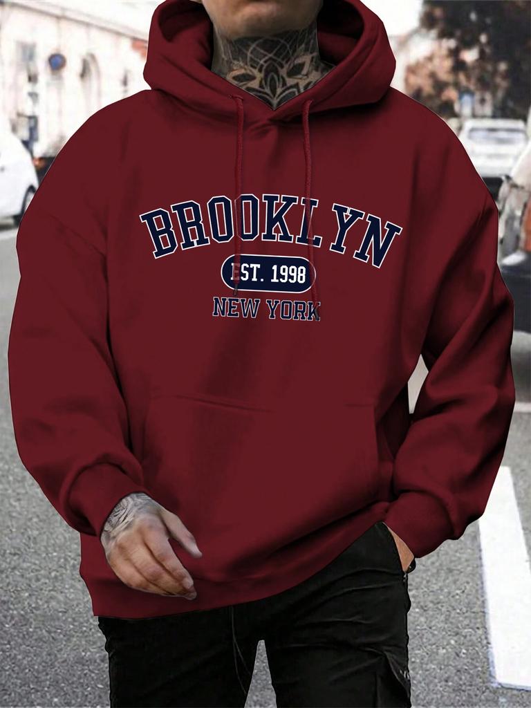 2025Brooklyn Est 1998 Nouveau Sweat à Capuche Oversize Automne Confortable York Impression Hommes Sweat à Capuche Harajuku Sweat à Col Rond Mode Survêtement