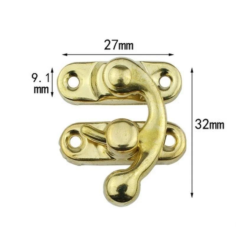 10PCS 32x27mm Antique Bronze Iron Padlock Hasp Hook Lock for Mini Jewelry Wooden Box with Screws Furniture Hardware