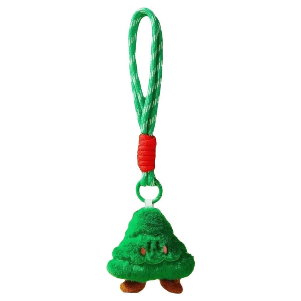Polyester Christmas Keychain Santa Claus Plush Keyring New Key Pendant  Decoration