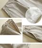 Women's High Waist Wide Leg White Linen-Cotton Pants - Korean Style, Slimming, Loose Fit, Straight Leg