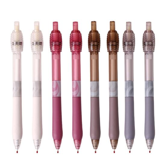 4/8 st Gelpennor Ergonomiskt Bekvämt Grepp 0,5 mm Fin Spets Snabbtorkande Svart Bläck Stresslindrande Penna med Tyst Roterande Hätta