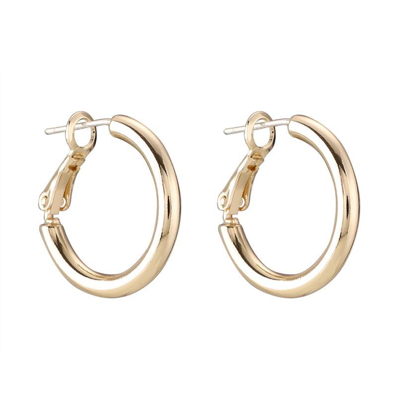 Trendy 2023 Gold Circle Hoop Earrings - French European Niche Stud Design for Women