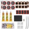 Bicycle Tire Repair Kit with Cold Patch, Glue, and Lever Tools