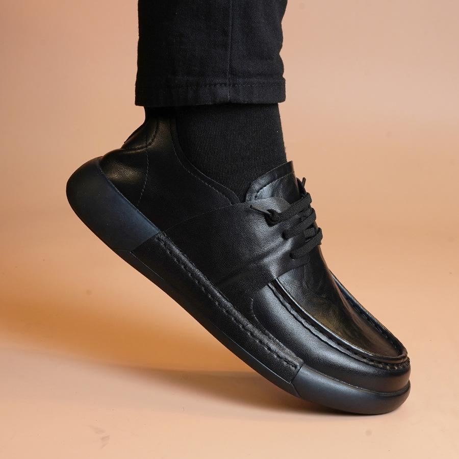 

Spring and Autumn New Men s Platform Casual Leather Shoes Fashion Trend British Style Lace-up Simple Soft Sole Comfortable Versatile Shoes 44