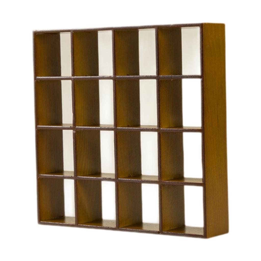 1:12 Dollhouse Display Shelf Rack Wooden Dollhouse Furniture Model Birthday Gift 16 Grid Miniature Furniture Toy for Diorama