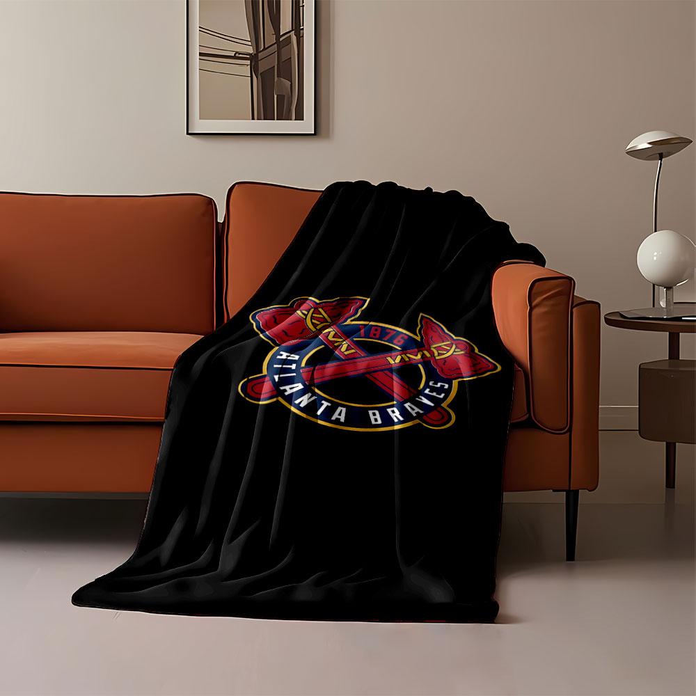 Atlanta Braves Logo Blanket Print Blanket Soft and Cozy Perfect for the Living Room Bed Sofa or a Nap,gift