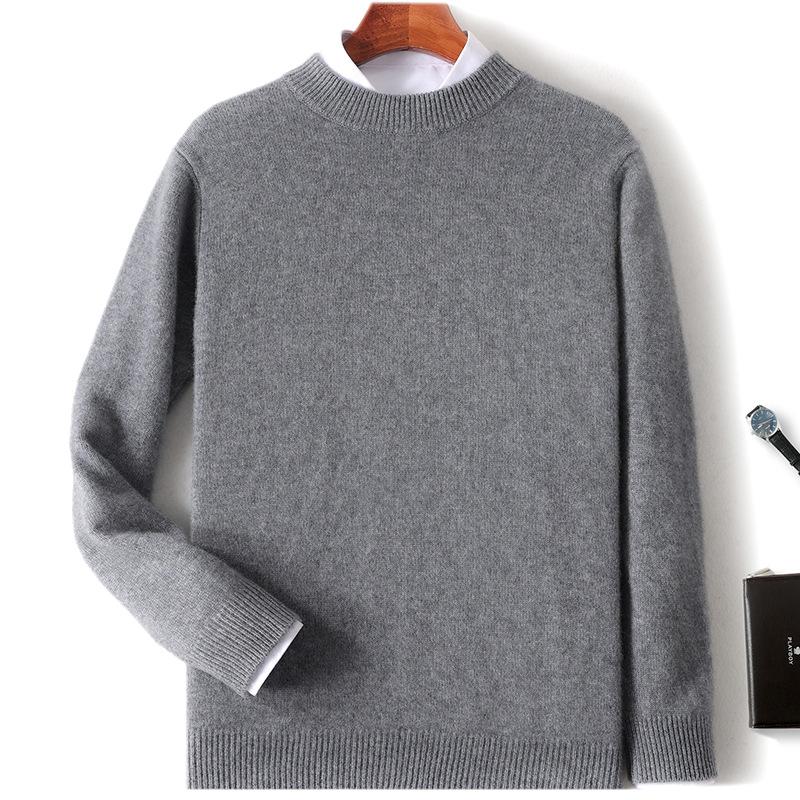 New cashmere sweater thickened semi-turtleneck pullover sweater with cashmere sweater men's inside