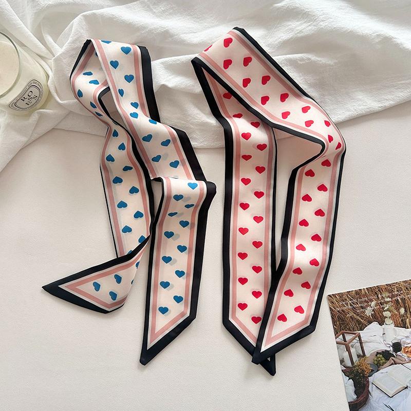 2025 Korean Twill Decorative Ribbon Small Scarf for Women Binding Bag Handle Ribbon Hair Band Small Scarf Headband Lady Tie