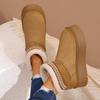 Fashion Vintage Chunky Platform Snow Boots Women Anti Slip Short Plush Warm Winter Boots Woman Comfort Thick Sole Plush Ankle Booties