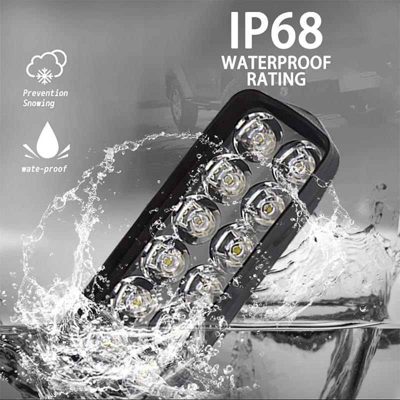 Motorcycle Headlight 12V Motorbike Spot Head Light 8 12 16 Led Scooter ATV Moto Headlamp