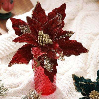 Artificial Christmas Cloth Flowers with Vibrant Colors for Any Space