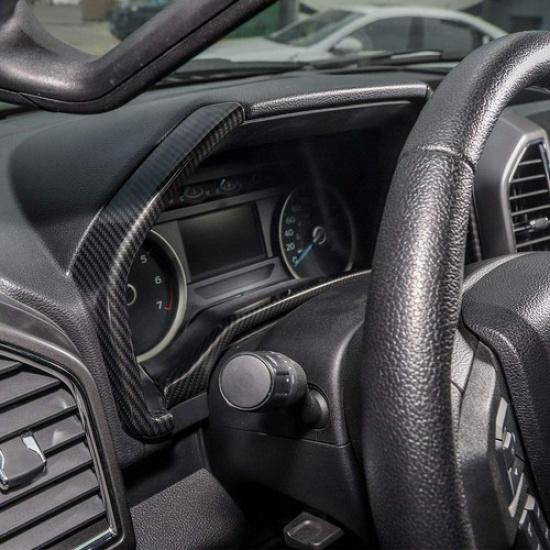Steering Wheel Frame Trim Dashboard Strip Decor Cover for Ford F150 15-20 Carbon