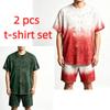 Summer Y2K Vintage Fun Rust Cracks Graphic Printed Round Neck Short Sleeved Kids T-Shirt And Shorts Set Boy's and Girl's T-shirt Shorts Set