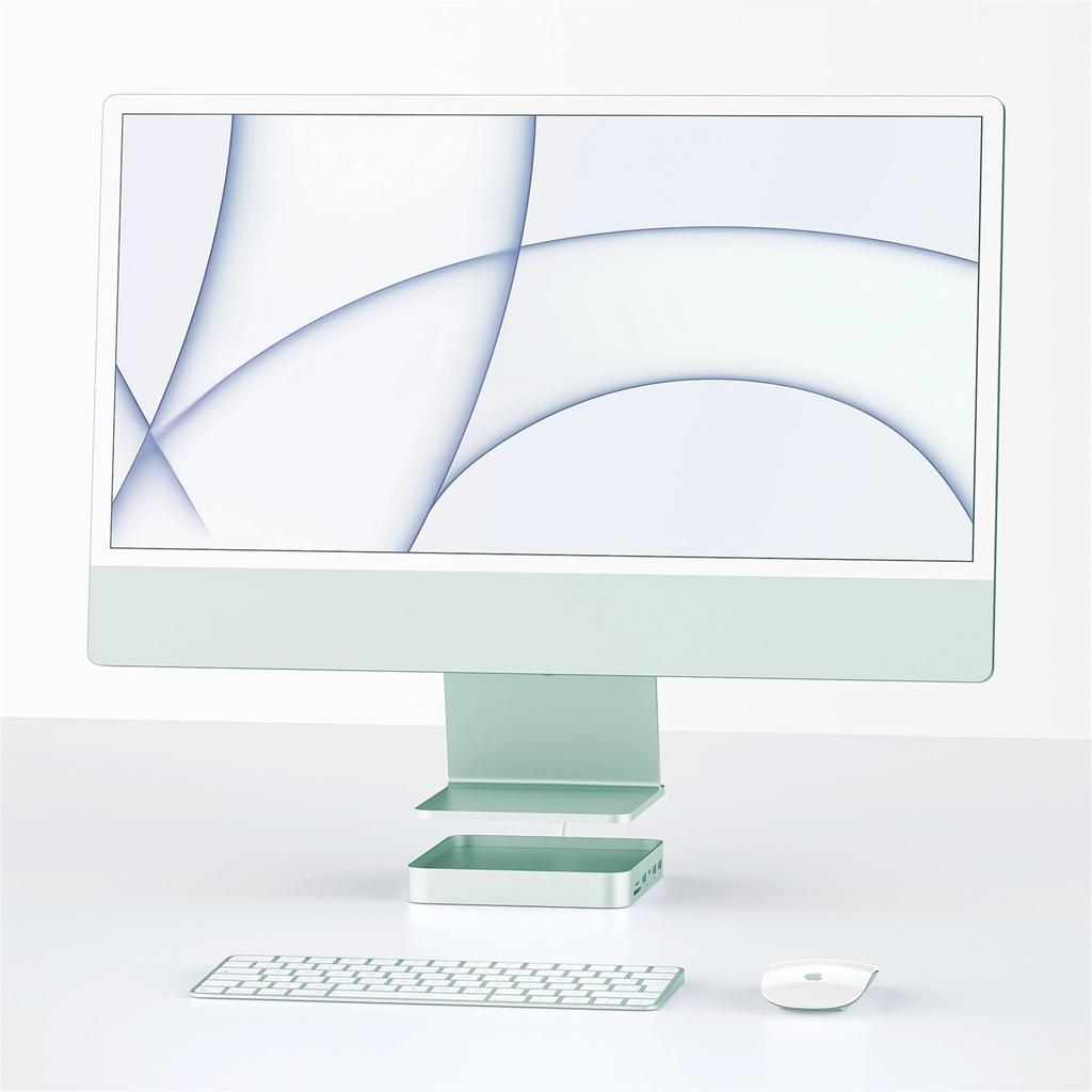 PULWTOP 7 in 1 USB C Hub for iMac 24 inch iMac Accessories USB Hub with NVMe SSD Slot Not 1 x Gen 1 x Gen 2 x Card Reader Green 2021/2023 M1/M3 M.2