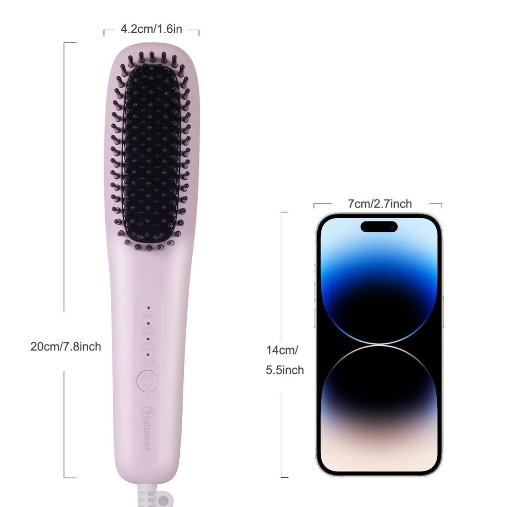 Portable Home Use Negative Ion Straightening Brush Comb - Multiple Temperature Settings for Smooth & Damage-Free Hair