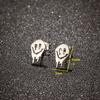 Cute Cartoon Black Minimalist Earrings Stud For Women Stainless Steel Monster Ghost Gothic Halloween Earrings Zircon Gifts