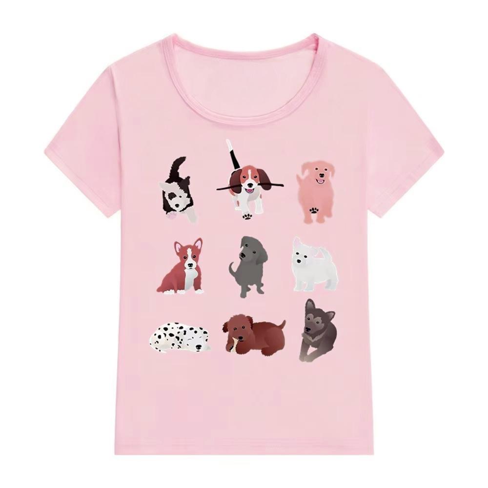 

puppies T-Shirt 2025 Summer New Cute Dogs T-Shirt Harajuku Graphic Tee men women Short Sleeve Tops Autumn and winter innerwear 4XL