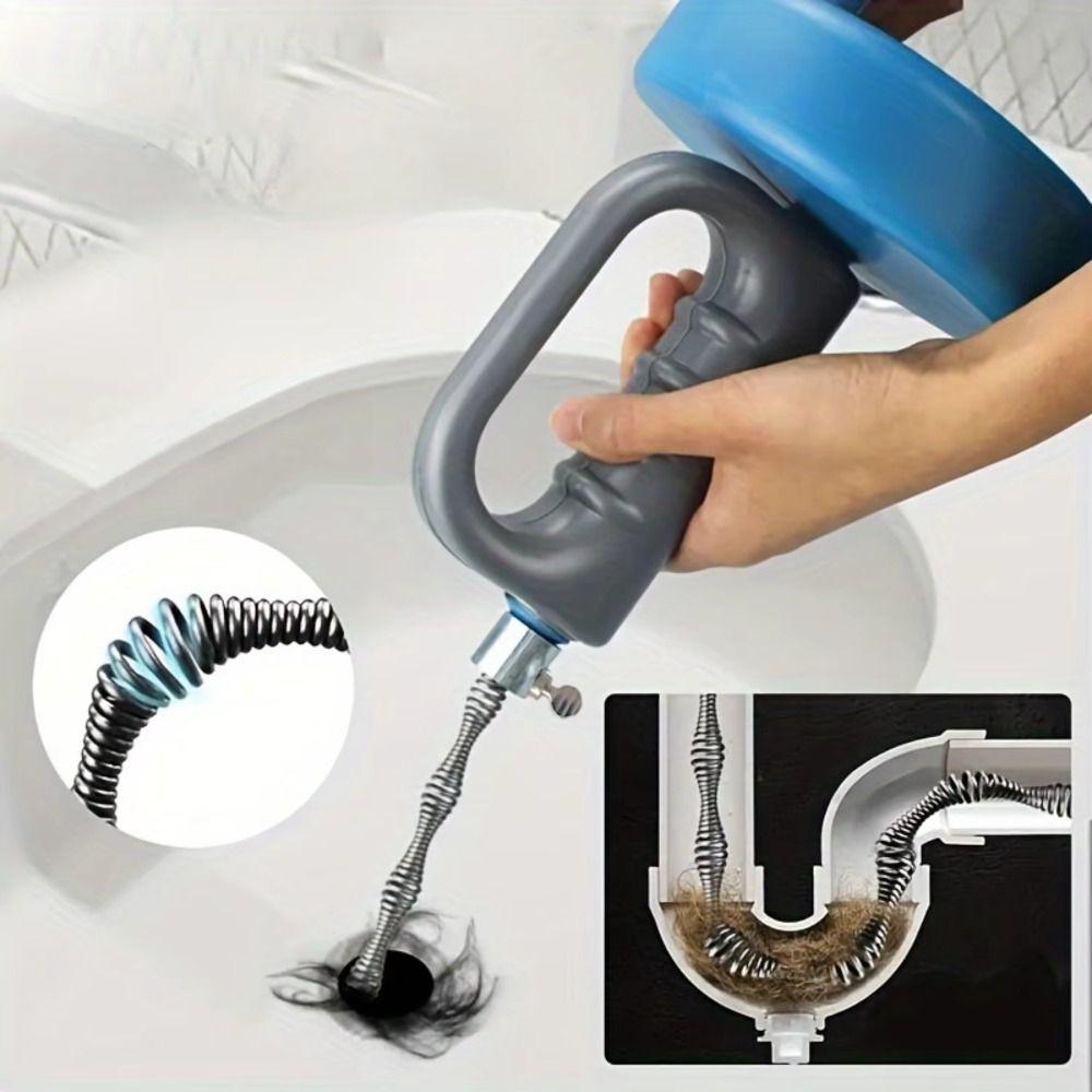 Handheld Sewer Pipe Plunger Dredge 3/4/5/7 Meters Clogged Remover Drain Unblocker  Bathroom