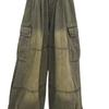 Teen Spring/Autumn Retro Loose Straight Multi-Pocket Workwear Jeans