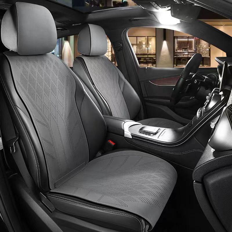 Universal Breathable Suede Car Seat Cushion - Four Seasons Perforated Comfort Cover