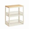 Open WireMesh Storage Rack with Raised Sides Versatile Metal Frame WoodWoodenLook