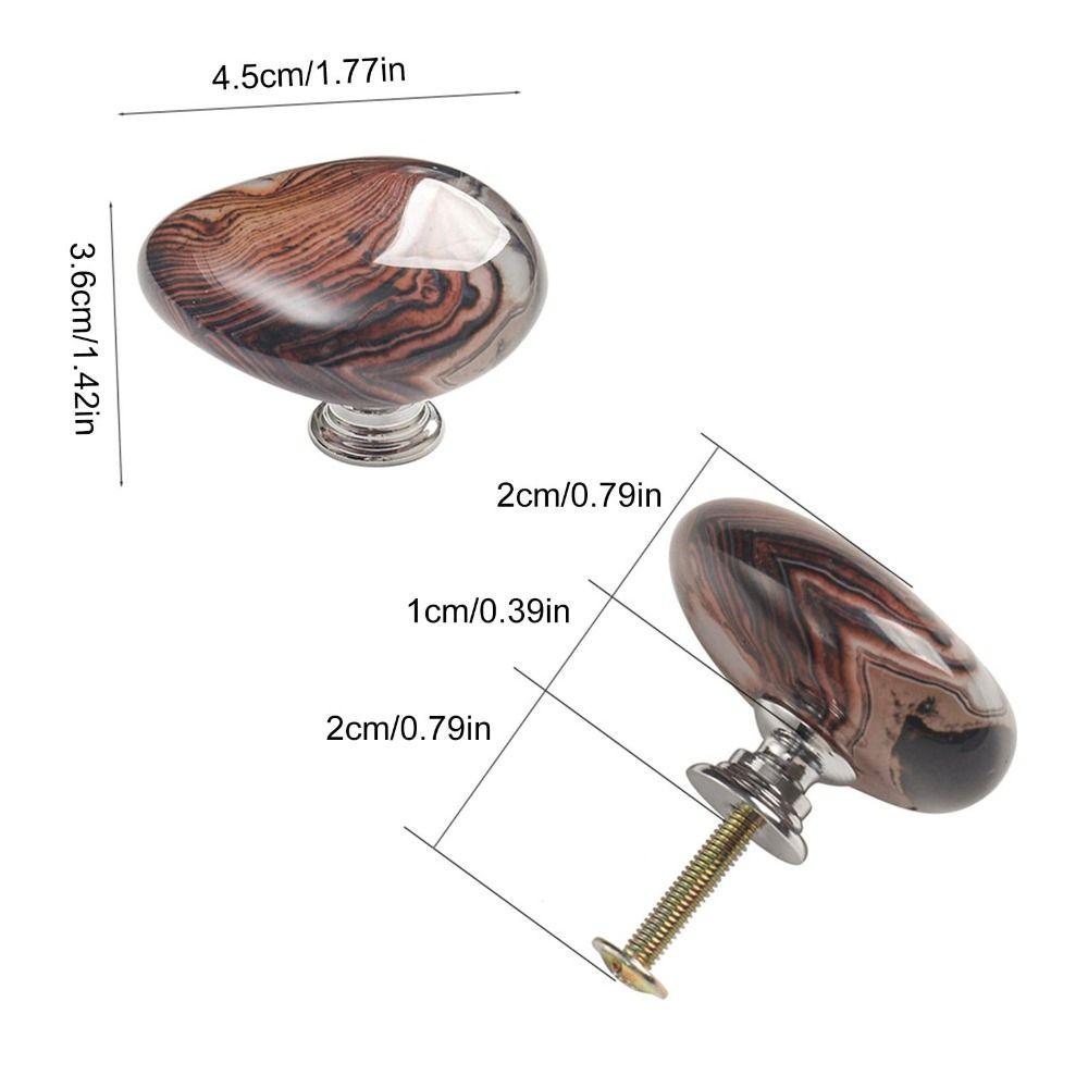 Durable Furniture Hardware Zinc Zinc Alloy Base Cabinet Pulls Agate Stone Wardrobe Handle  Storage Drawer