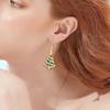 Red/Green Holiday Earrings With Crystal Accent Alloy Materials Ear Studs Comfortable Christmas Party Jewelry