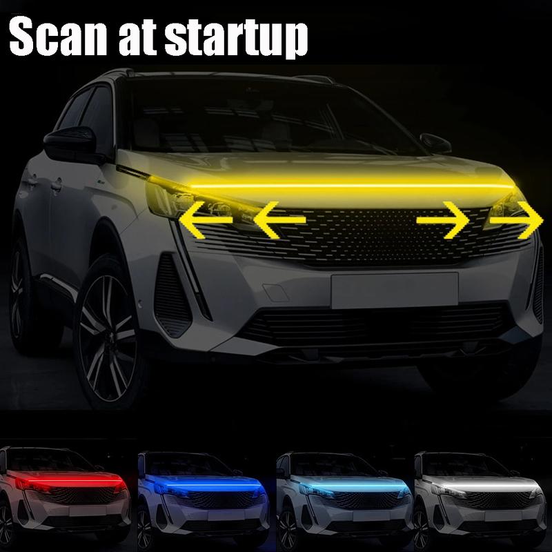 1 sztuka Samochodowe Światła Do Jazdy Dziennej Pasek Świetlny na Maskę Typu Przelotowy Auto Modyfikowany Przedni Reflektor Ulepszenie Cięty Dekoracyjny Light