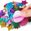 Colorful Glitter Foam Stickers, 150 Pieces, Self-adhesive Stars, Hearts, Greeting Cards, and Planner Decorations