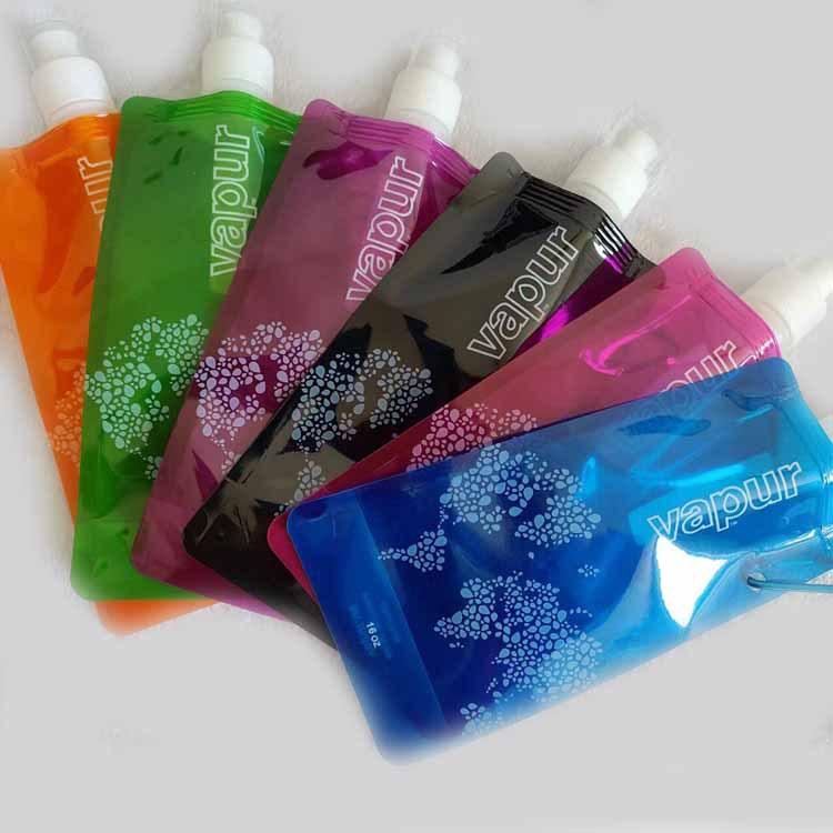 500ml Portable Folding Water Pouch Plastic Outdoor Use Athletic Water Bottle Drink Pouch Camping Picnic Water Pouch