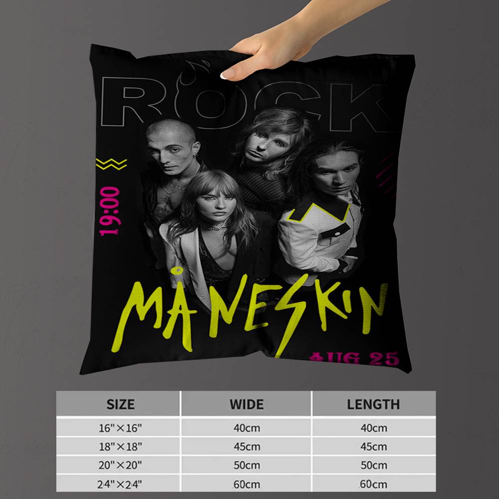 MManeskin Band Pillow Gift Home Office Decoration Pillow Bedroom Sofa Car Cushion CoverPillow Case