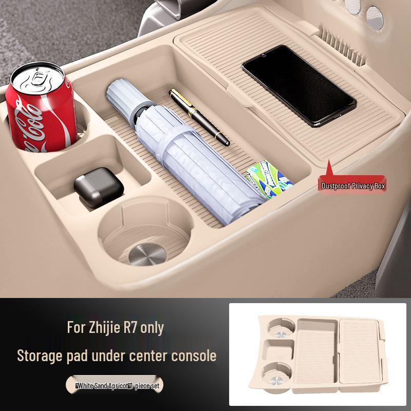 

26 Zhi Jie R7 Center Console Silicone Storage Box – Original Color Interior Organizer