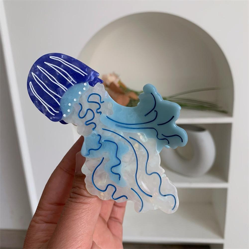Korean Style Jellyfish Hair Claw Acetic Acid Cute Shark Clip Cartoon Animal Hair Clip Headdress