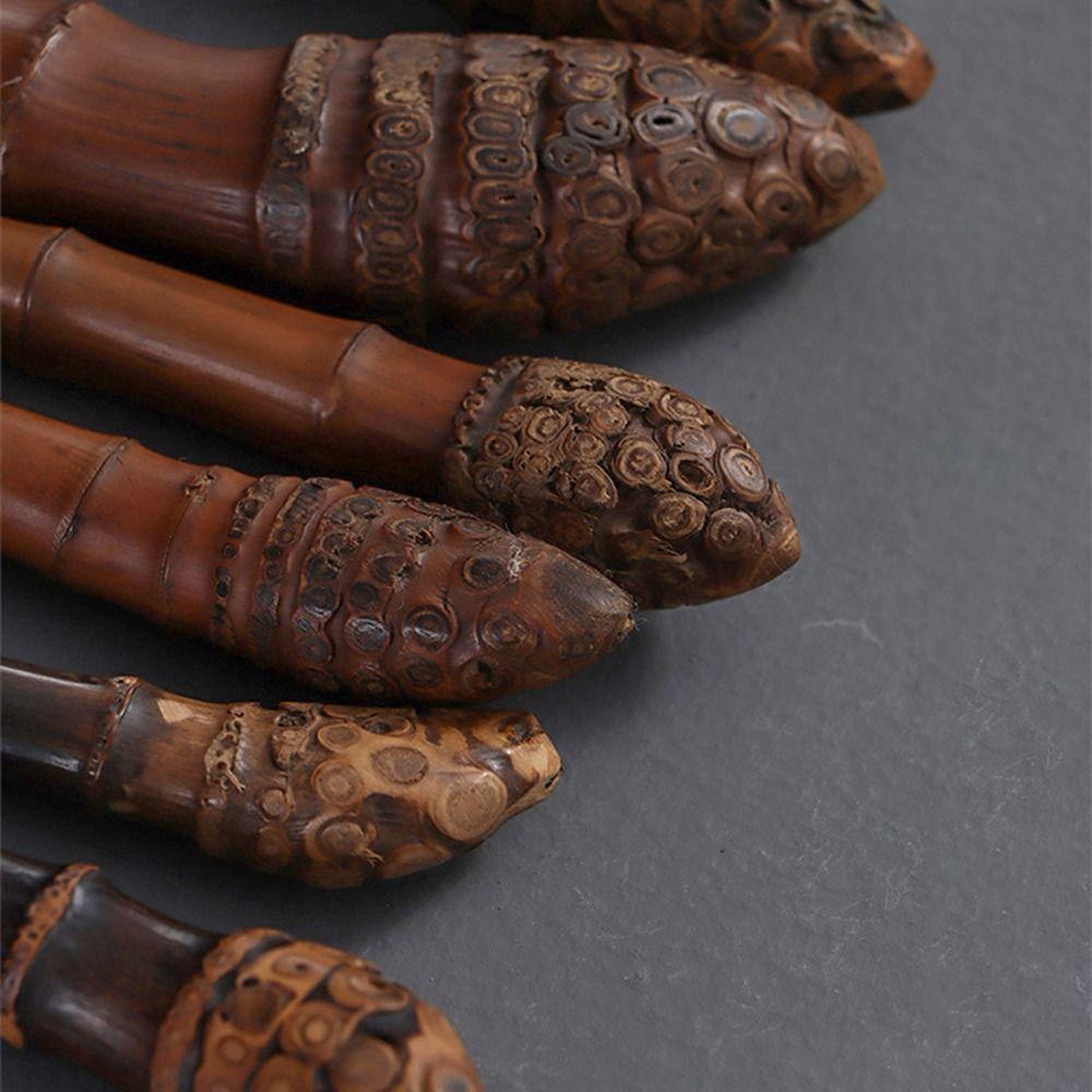 Vintage Karbonisierte Bambuswurzel Teekanne Stift Langer Griff Chinesischer Stil Teetasse Reiniger Leicht zu Reinigen Tragbar