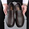 Men's Genuine Leather Soft Sole Dad Shoes - Premium Cowhide Business Casual for Middle-Aged and Elderly