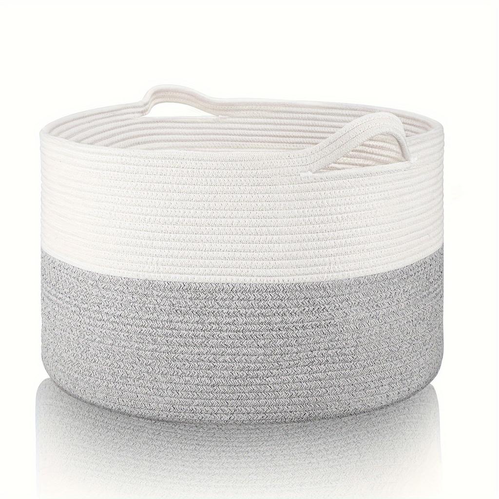 Großer Deckenkorb, gewebte Körbe für Decken, Überwürfe, Spielzeugkorb, Wäschekörbe, Aufbewahrungskorb für Handtücher, Windeln, Wäschekorb, Regalkörbe