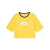 Short Crop Top Trendy Print Cotton Breathable T-Shirt Women Tops Yellow 538772-41
