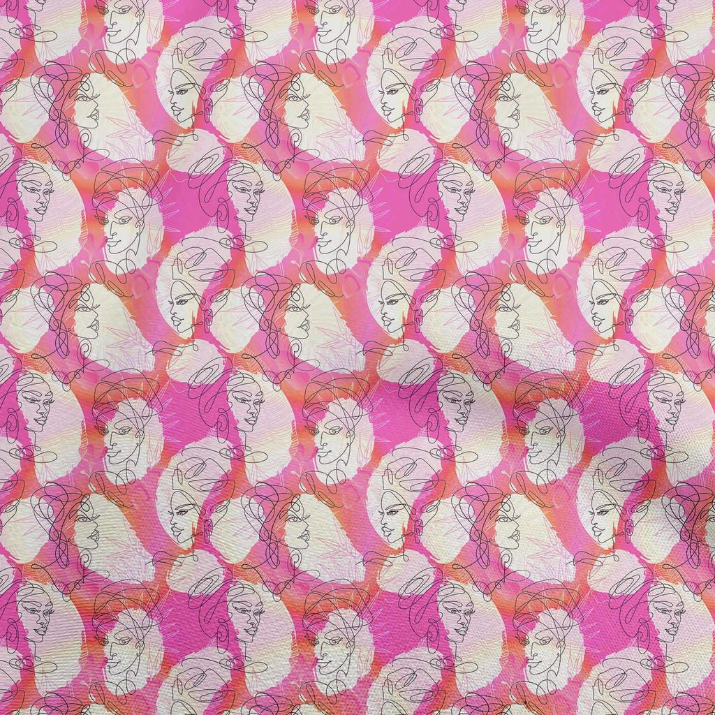 oneOone Cotton Poplin Medium Blue Fabric Abstract Illustration Quilting Supplies Print Sewing Fabric By The Yard 42 Inch