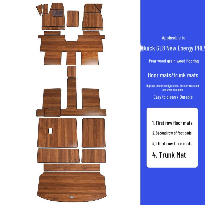 2024-2025 Buick GL8 PHEV Interior Upgrade: Solid Wood Flooring & Full-Coverage Mats.