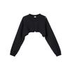 Nike Sportswear Loose Fit Cropped Long Sleeve Crewneck Top Women Tops Black FV7510-010
