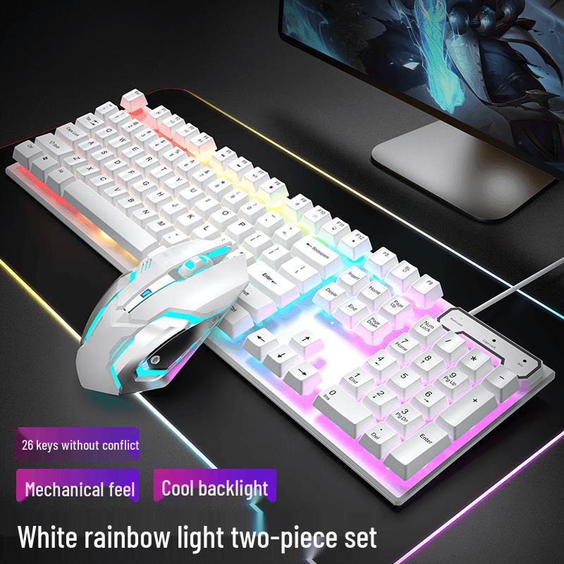 Mechanical Feel K2 Wired Keyboard and Mouse Set for Esports, Office, and Gaming.